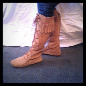 Minnetonka tall Moccasin boots